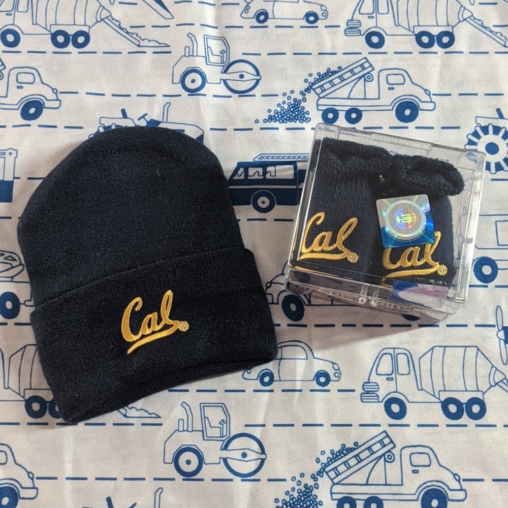 UC Berkeley beanie and socks